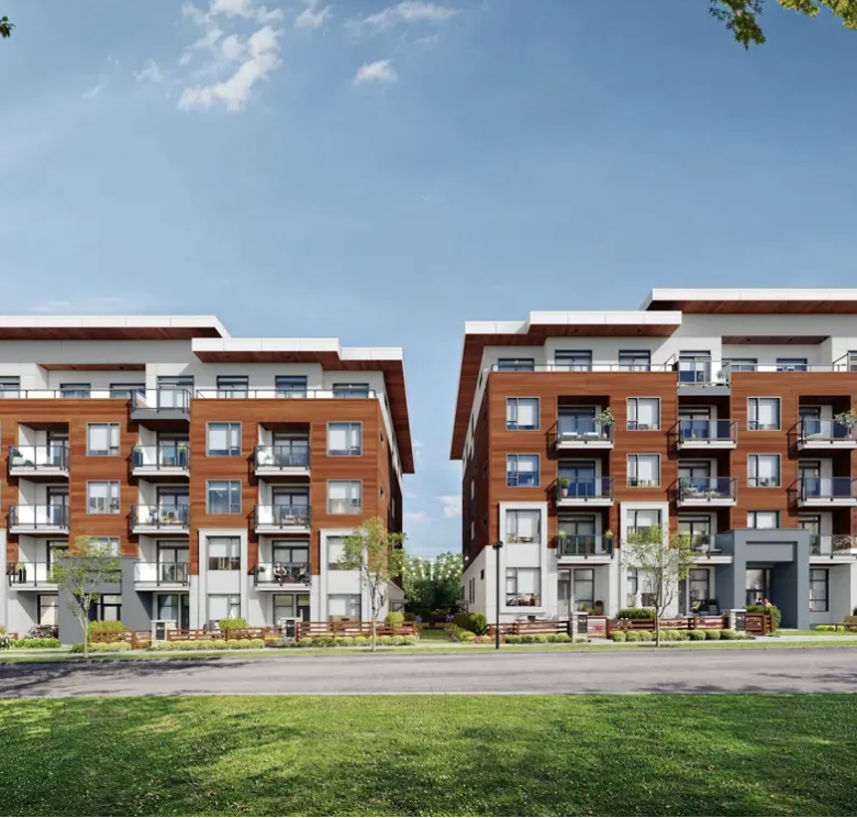 Landscaped courtyard at Interchange Surrey.