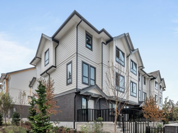 Exterior view of Signature Townhomes in Surrey with modern design.